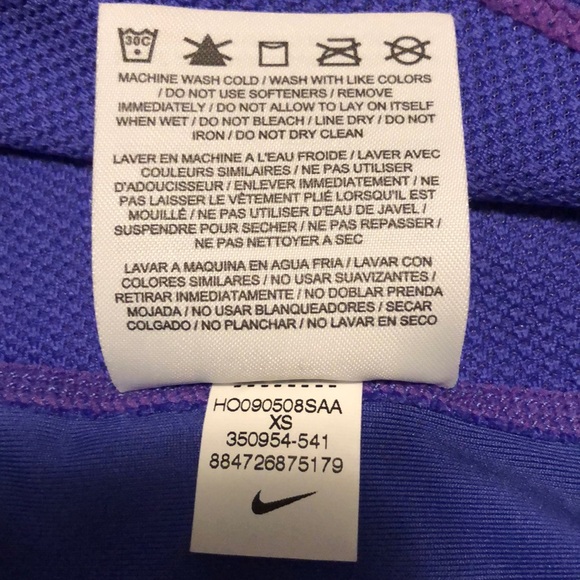 Nike Beautiful Purple V Neck Short Sleeve Top - Picture 7 of 7
